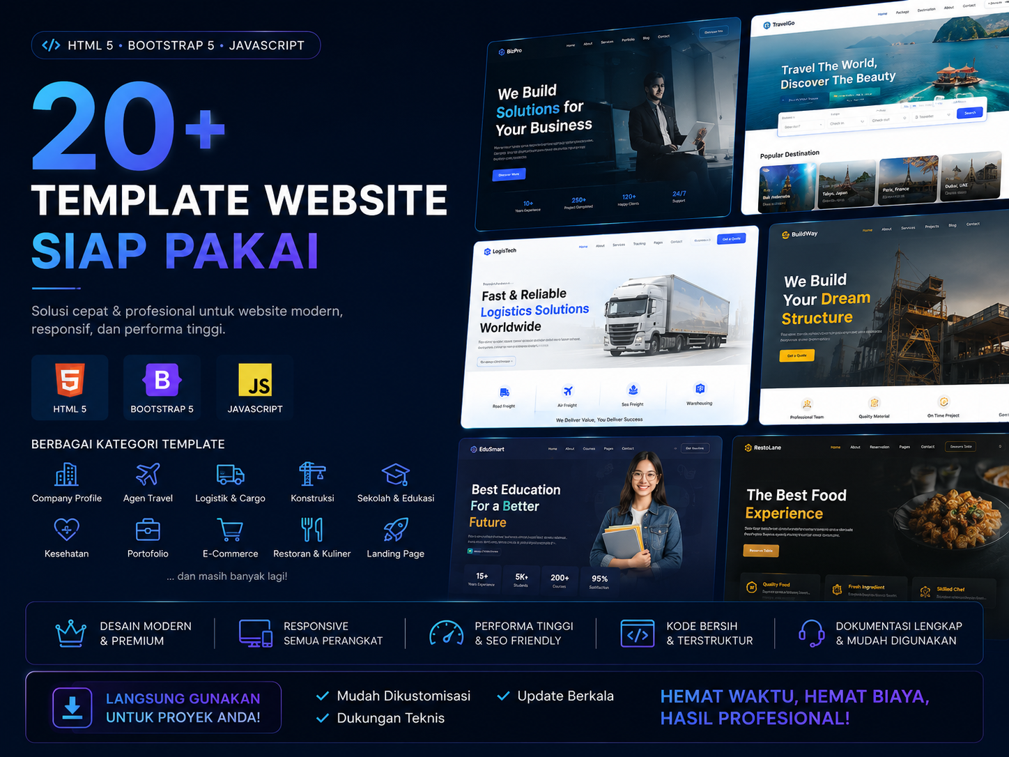 20+ Template Bootstrap Modern